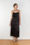The Little Black Dress by Nackiye is a delicate slip dress with a gathered waist and mesh details