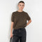 The Pearl Top by Nackiye is a crew neck short sleeved sweater in a lightweight cashmere with lightly ribbed sleeve hems and bottom hem