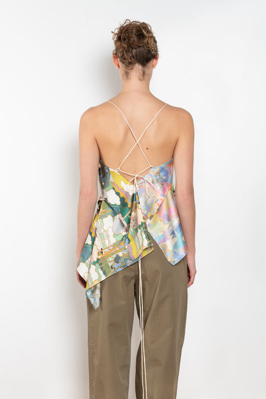 The Petit Jardin Top by Nackiye is a strappy top in foulard with adjustable straps