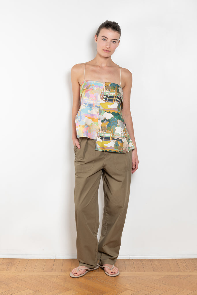 The Petit Jardin Top by Nackiye is a strappy top in foulard with adjustable straps