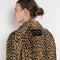 The Pixie Jacket by Nackiye has a cropped silhouette, leopard print & sleeves with two front pockets and elbow patches