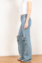 open knee jeans coperni washed blue