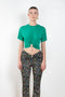 The Jersey Crop Top by Paco Rabanne is a cropped top fitted at the waist with a silver finish ring