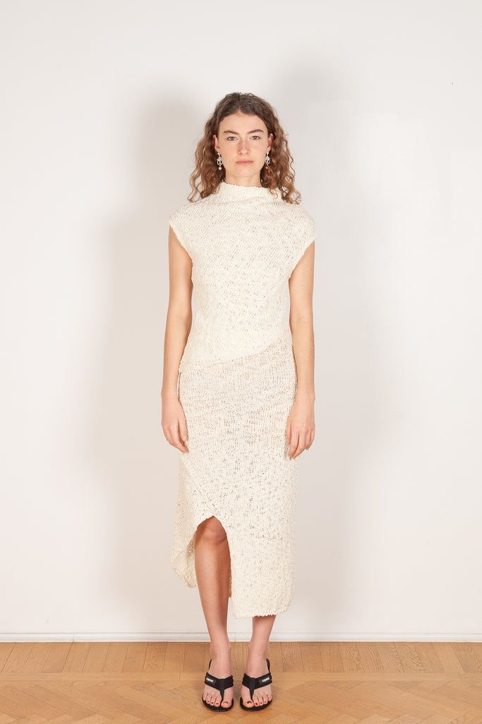 cotton knit skirt gauchere light cream
