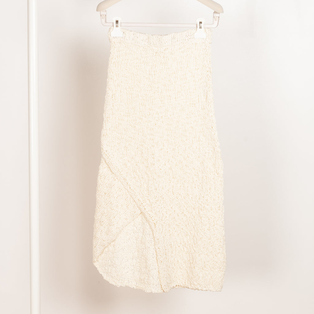 cotton knit skirt gauchere light cream