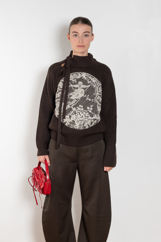 ss daley circle sweater knitted brown