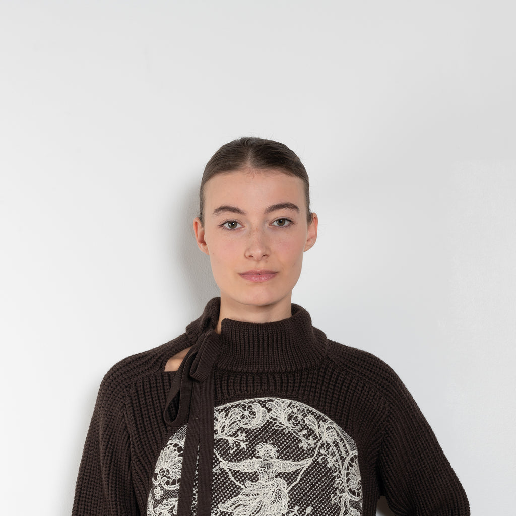 ss daley circle sweater knitted brown
