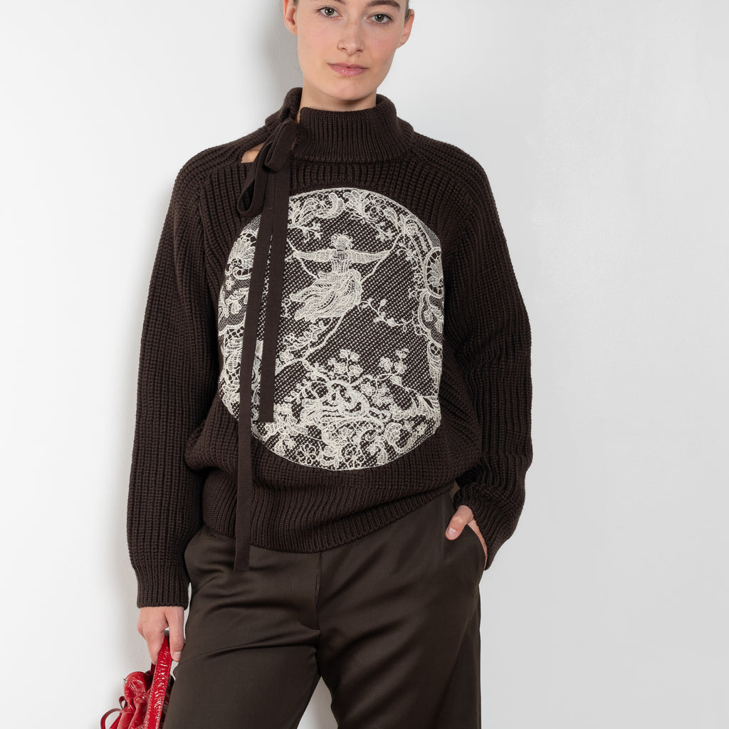 ss daley circle sweater knitted brown