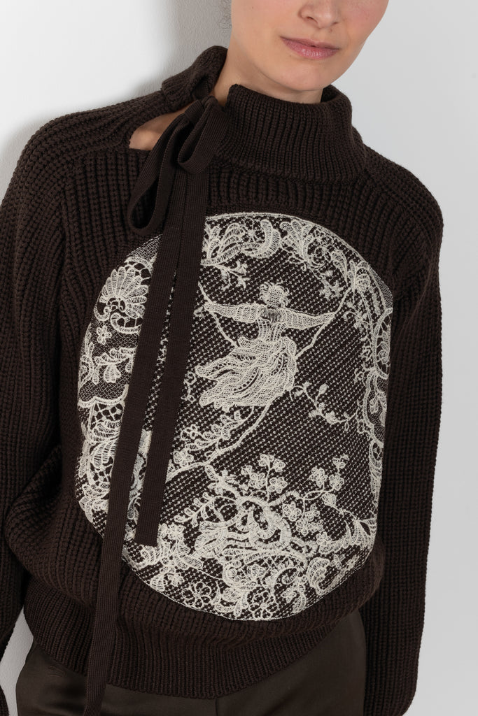 ss daley circle sweater knitted brown