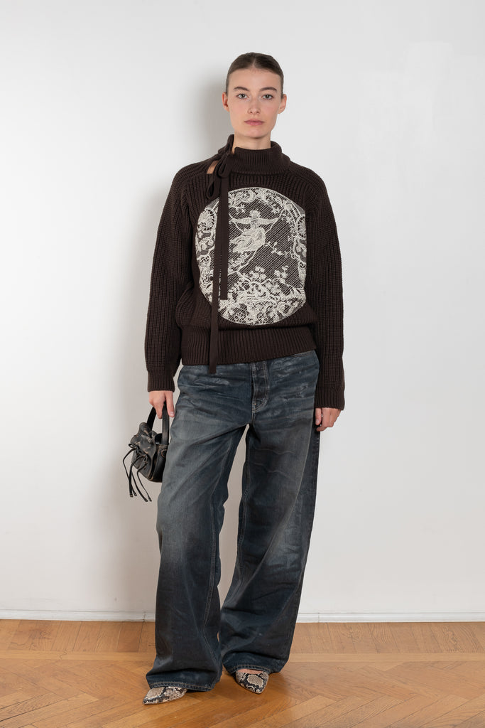 ss daley circle sweater knitted brown