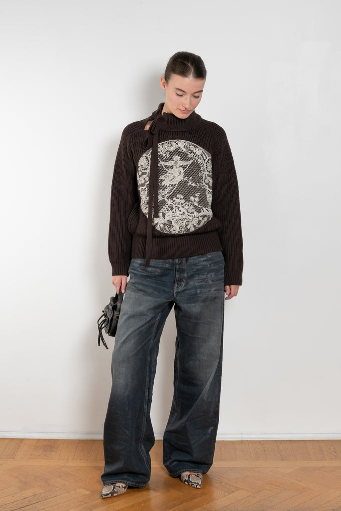 ss daley circle sweater knitted brown