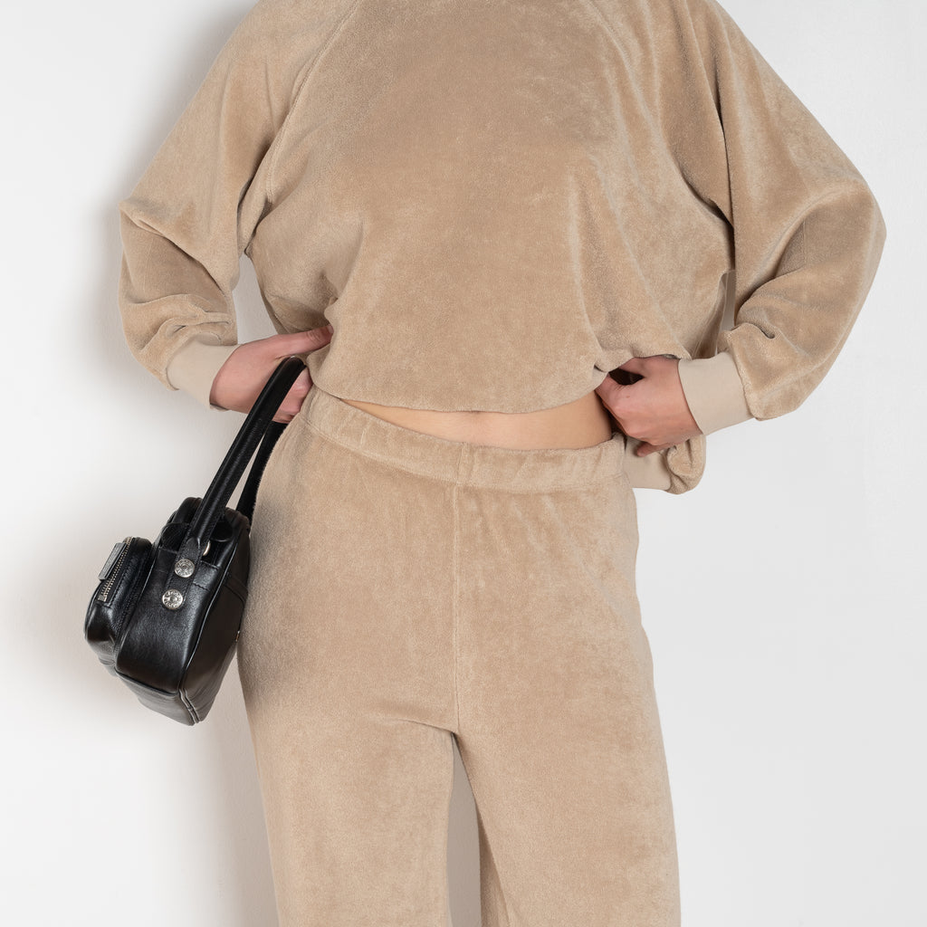 The Tosk Pants by Suzie Kondi is a harem inspired trouser in terry