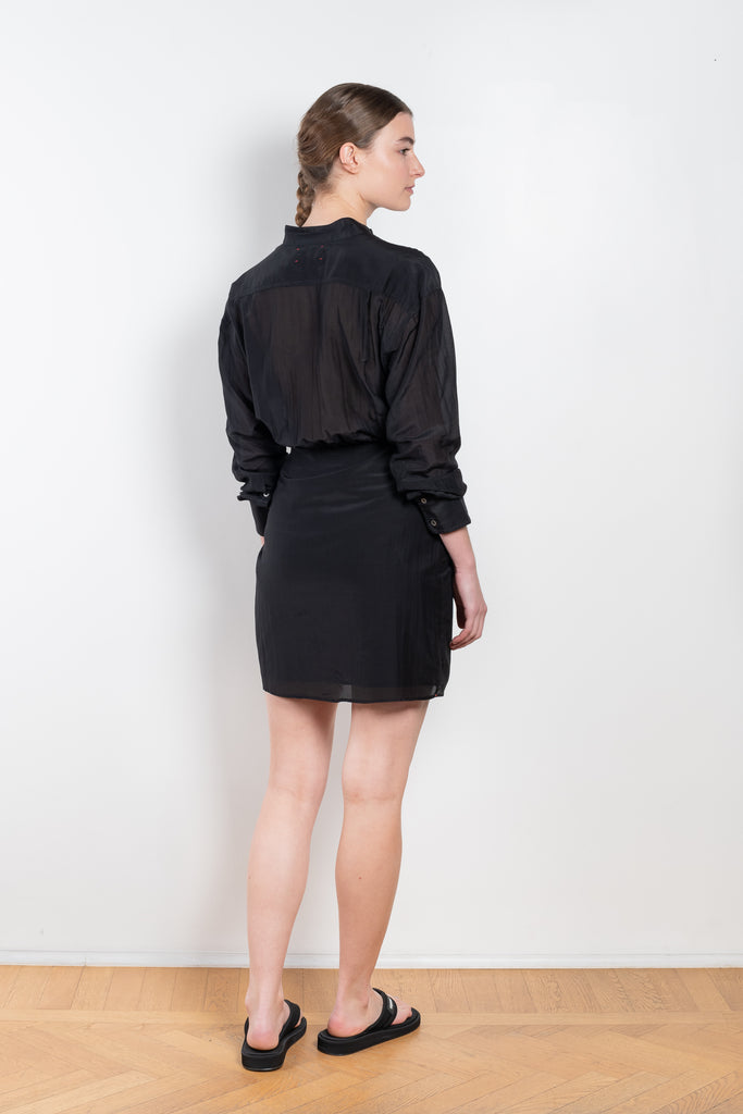 The Arly Dress by Xirena is a tie-front mini shirtdress in a luxe cotton silk voile with a slight sheen