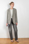 The Classic Blazer by 6397 is a signature blazer jacket with a slightly boxy and relaxed in fit in a light grey wool