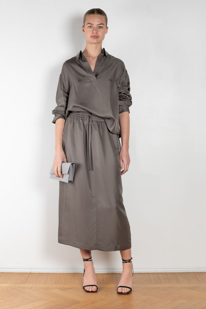 The Silk Skirt by 6397 is a flowy silk skirt that can be worn with matching top
