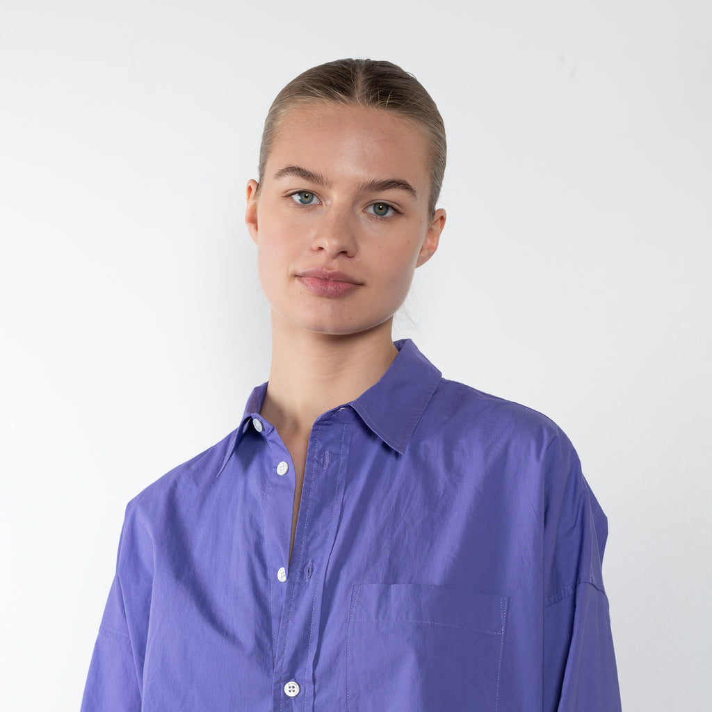 The Uniform Top by 6397 is a signature oversized shirt in a crisp cotton poplin with a subtle dropped shoulder