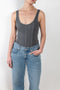The Elna Bodysuit by Agolde is a tank style body with a corset-inspired ribbing throughout the body