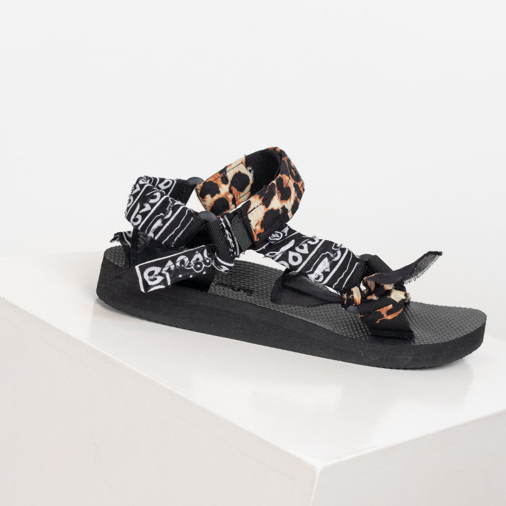 The Trekky Sandals by Arizona Love are bandana strap sandals with a velcro closure