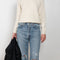 The 90'S Jeans by Agolde in color streamline is a relaxed mid rise straight leg jeans in a distressed mid blue wash