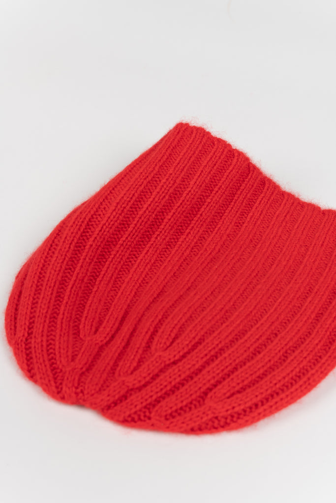 The AG Bonnet by Alexandra Golovanoff is a ribbed hat in a soft cashmere with a tonal embroidered logo
