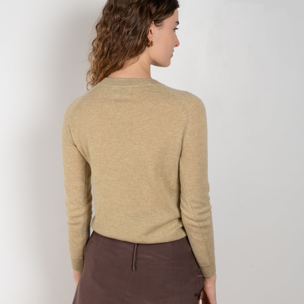 The Mila Sweater by Alexandra Golovanoff is a signature round neck sweater with a boxy fit in a summer superlight cashmere