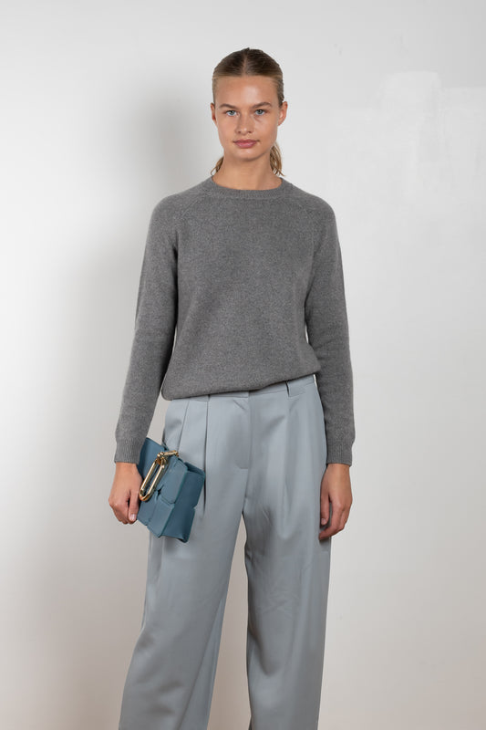 The Mila sweater by Alexandra Golovanoff is a signature round neck sweater with a boxy and effortless cut