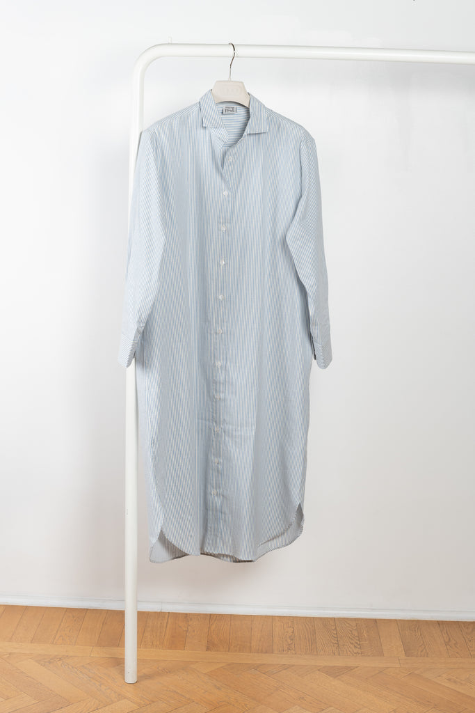 The Ole Shirtdress by Baserange is a striped summer shirtdress in organic cotton that can be worn as a city dress or as a bikini cover up on your holidays