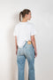 The Plein Relaxed Straight jeans by B SIDES  is a high waisted jeans with a relaxed straight leg in a light blue wash