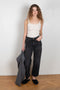The Plein Relaxed Straight jeans by  is a high waisted jeans with a relaxed straight leg in a faded black wash