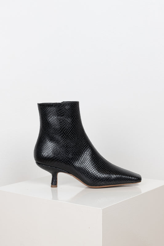 The Lange Boots by By Far in black snake print