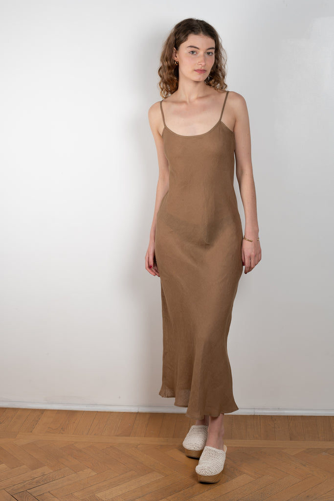 The Dydine Dress by Baserange is a minimalistic summer dress in linen with fine straps