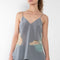 The Silk & Lace Top 0740 by GAUCHERE is a silk camisole with lace cut outs in a subtle color mix