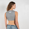 The Cropped Top by Gauchere is a fitted crop top with a high neckline and a contrasted logo label in the back