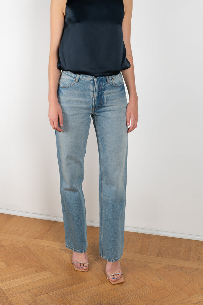 The Relaxed Jeans by Gauchere is a signature denim with a relaxed fit in a washed medium blue