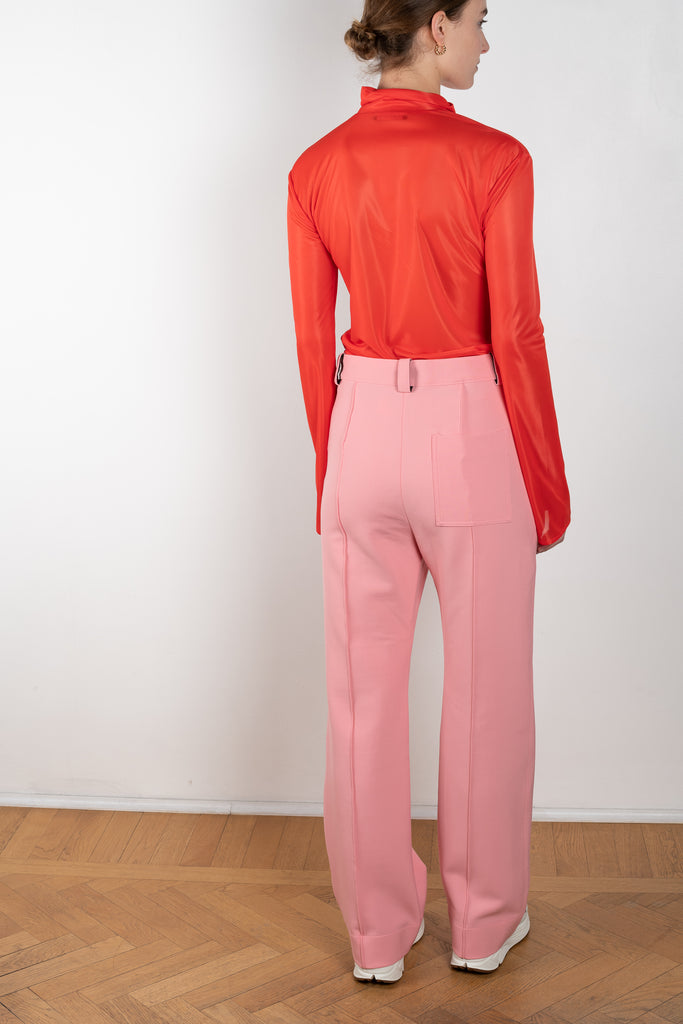 The Straight Leg Trousers by Kwaidan Editions is a high waisted structured trouser with a straight leg in this season's pink