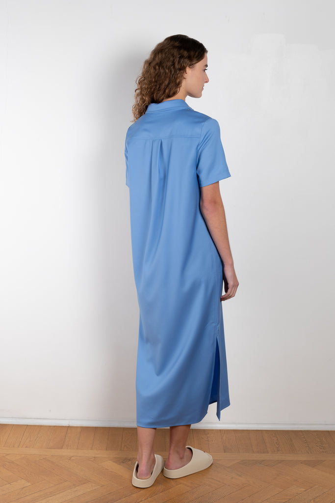 The Bira Dress by Loulou Studio is a short sleeved shirtdress in a lightweight summer wool