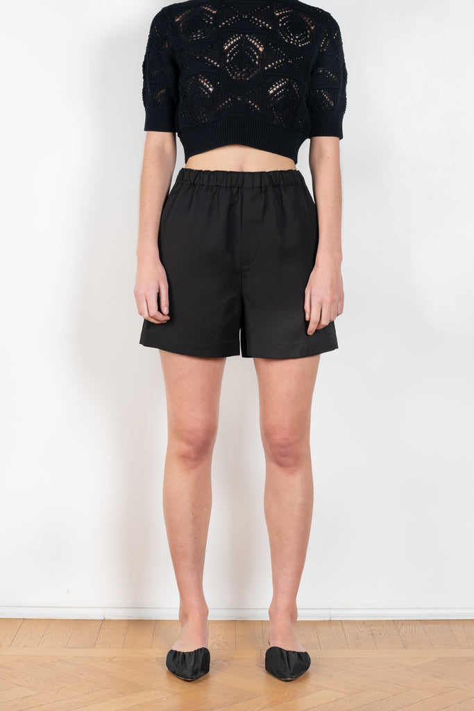 The Seto Shorts by Loulou Studio are high waisted with a relaxed fit in a linen and viscose blend