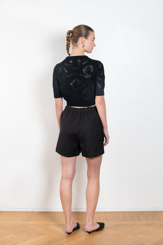 The Seto Shorts by Loulou Studio are high waisted with a relaxed fit in a linen and viscose blend