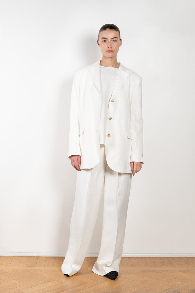 The Sore Blazer by Loulou Studio is a loose linen single breasted blazer jacket