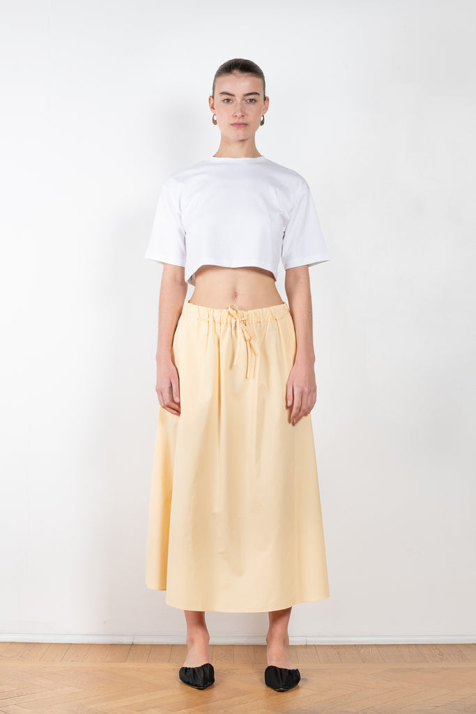 The Teli Skirt by Loulou Studio is a loose summer skirt in a crisp cotton with generous volumes