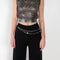 The Knit Chain Pants by Paco Rabanne is a signature knitted trouser with a straight leg and integrated chain belt