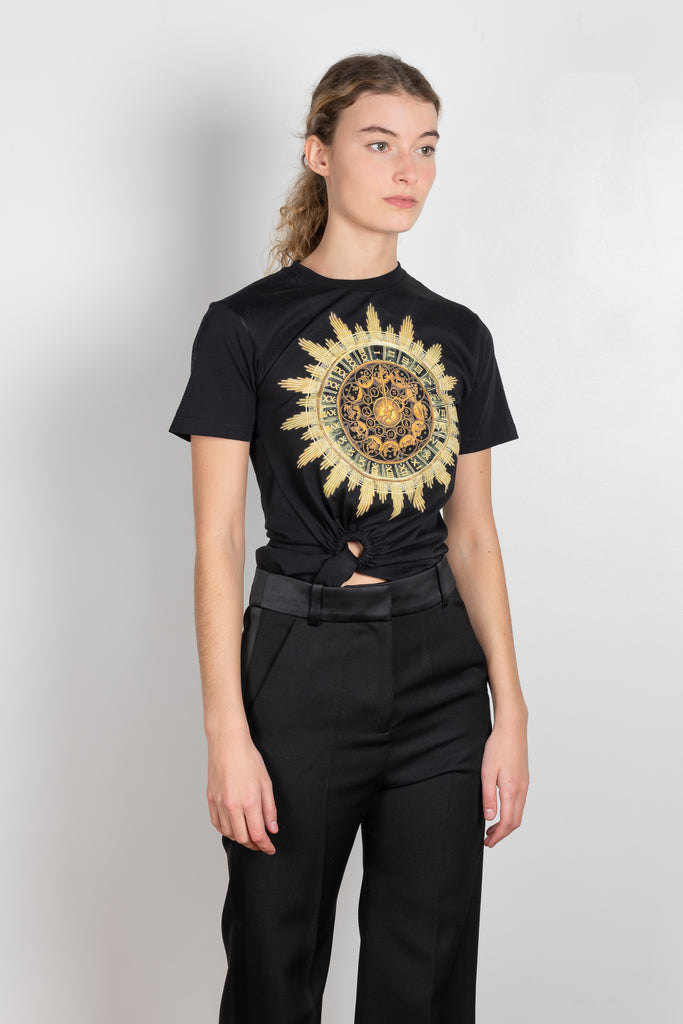 Paco Rabanne signature tee in black with golden print