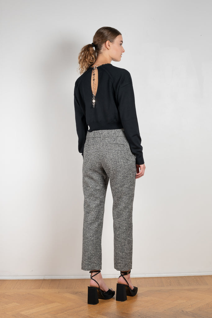 The Grey Wool Trousers by Paco Rabanne is a low rise trouser with a straight leg in a wool bouclette
