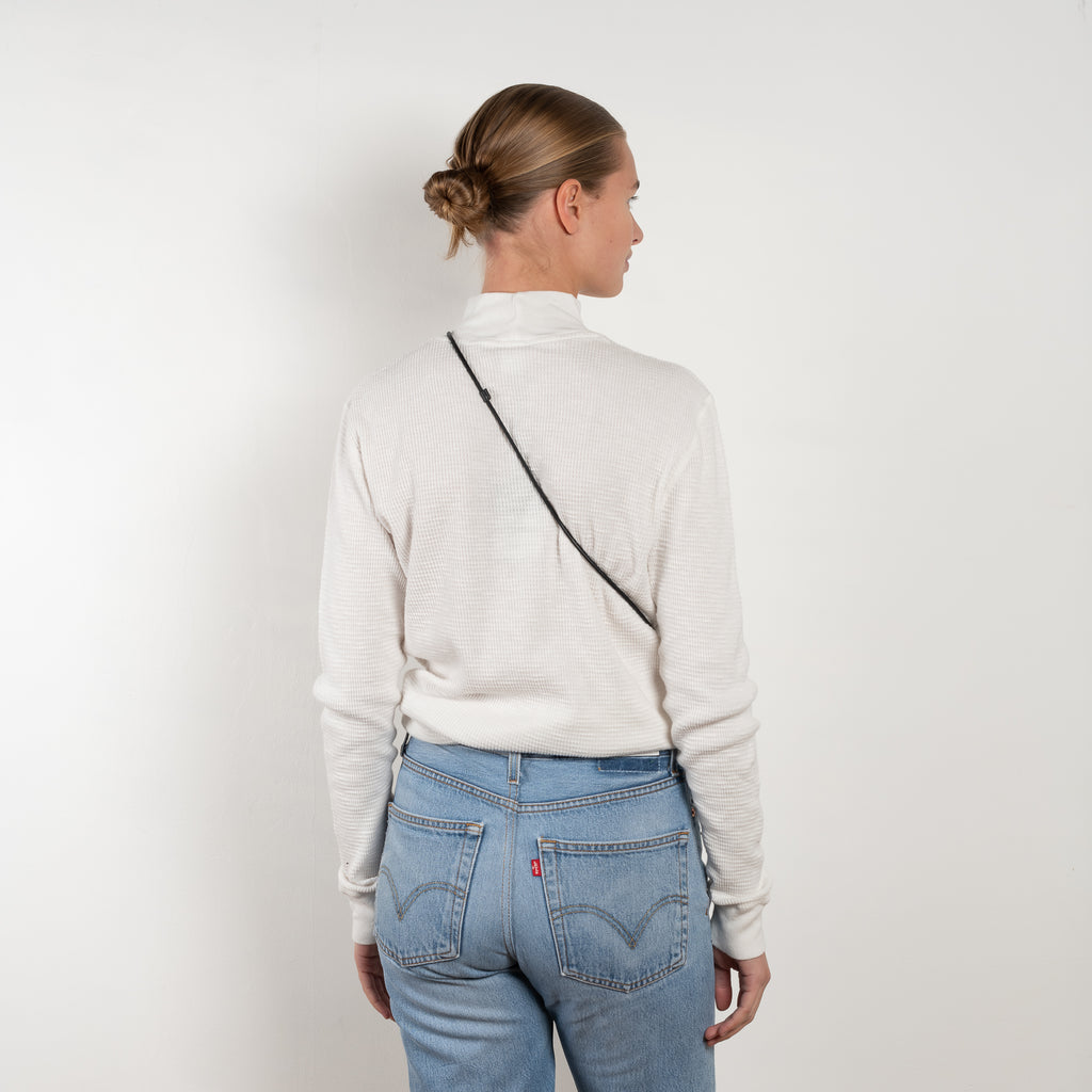 The Thermal Mock Neck by Redone is a signature relaxed Mock Neck Tee with long sleeves in a soft cotton in made collaboration with Hanes