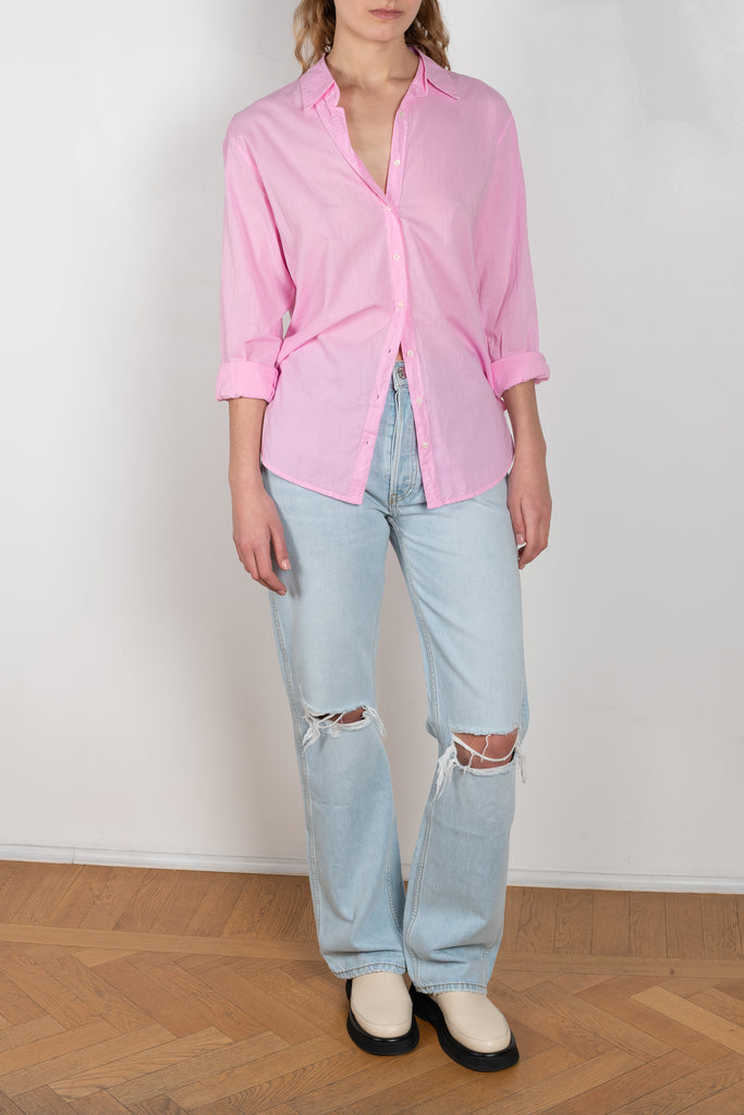 The 90'S High Rise Loose Jeans by Redone is a high rise jeans with a loose straight leg and distressed finishing