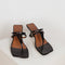 The Allie Sandals by Rejina Pyo are strappy t-bar thong sandals with a uniquely crafted sole