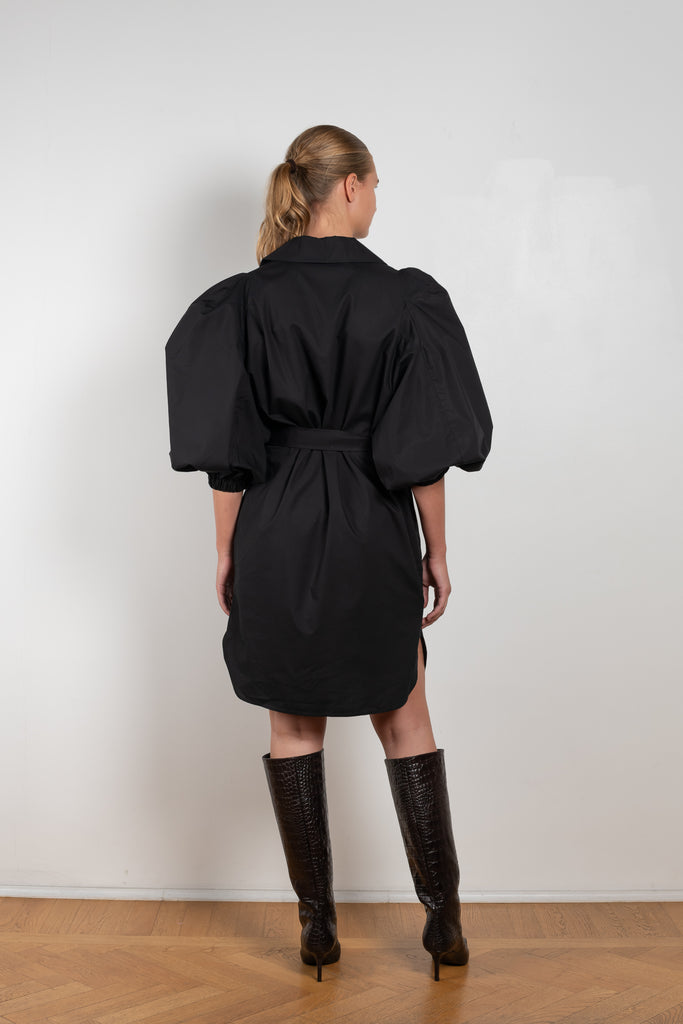 The Paola Dress by Rejina Pyo is a relaxed short belted dress in a crisp cotton with signature buttons