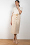 The Tamsin Skirt by Rejina Pyo is a high waisted straight skirt with a buckle belt 