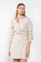 The Fiona Dress by Xirena is a soft linen tie wrap mini dress